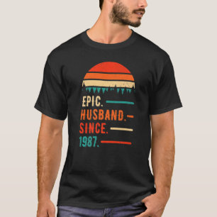 Epic Husband Since 1987 35 Years 35th Wedding Anni T-Shirt