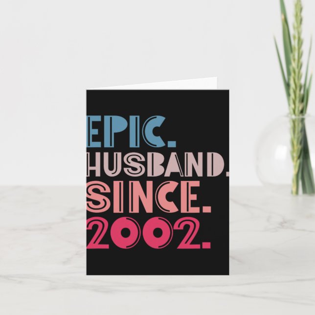 Epic Husband Since 2002 20th Wedding Anniversary R Card (Front)