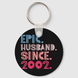 Epic Husband Since 2002 20th Wedding Anniversary R Key Ring