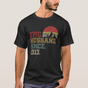 Epic Husband Since 2013 Retro Graphic Cool 9Th Ann T-Shirt