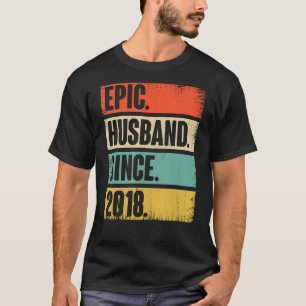 Epic Husband Since 2018 4 Year Wedding Anniversary T-Shirt