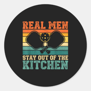 Epic Kitchen Player Real Out Pickleball Stay Classic Round Sticker