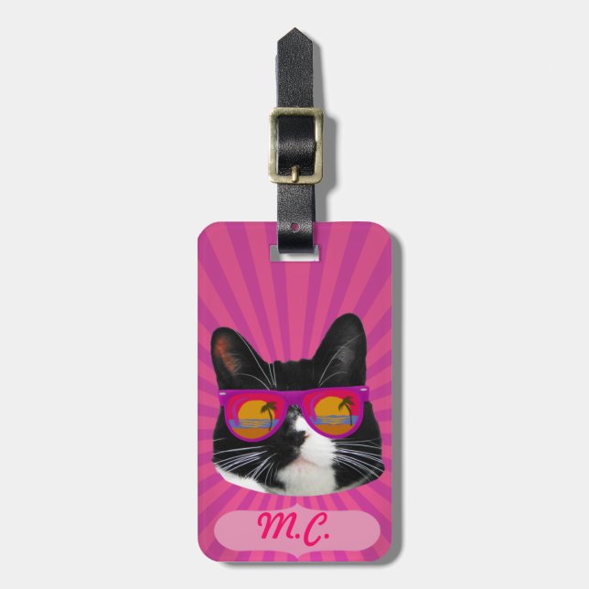 Epic Kitty in Shades Luggage Tag (Front Vertical)