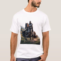 Epic Knight on Black Horse -Mediaeval Hero Fantasy