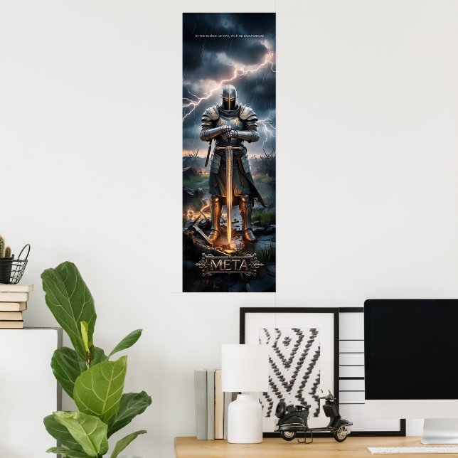 Epic Knight Warrior Digital Poster Mediaeval Fanta (Home Office)