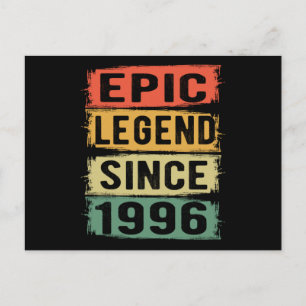 Epic Legend Since 1996 Vintage 1996 Birthday Gift Postcard