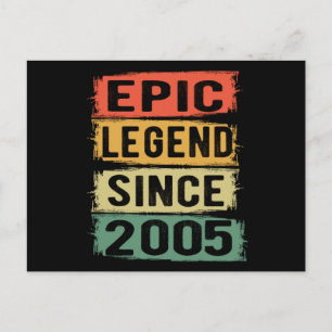 Epic Legend Since 2005 Vintage 2005 Birthday Gift Postcard