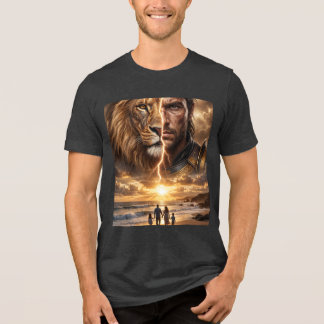 Epic Lion and Warrior Sunset Tri-Blend Shirt