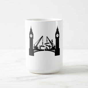 Epic london clock tower bridge construction coffee mug