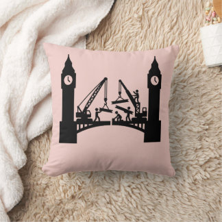 Epic london clock tower bridge construction cushion