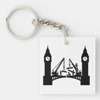 Epic london clock tower bridge construction key ring