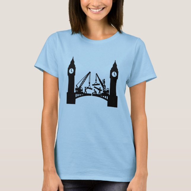 Epic london clock tower bridge construction  T-Shirt (Front)