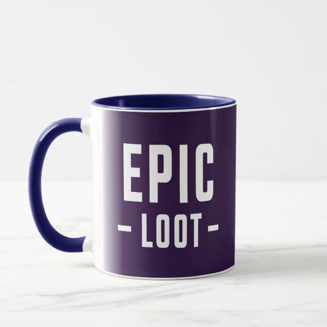 Epic Loot Gamer Purple White Teen Boy Slogan Mug (Left)
