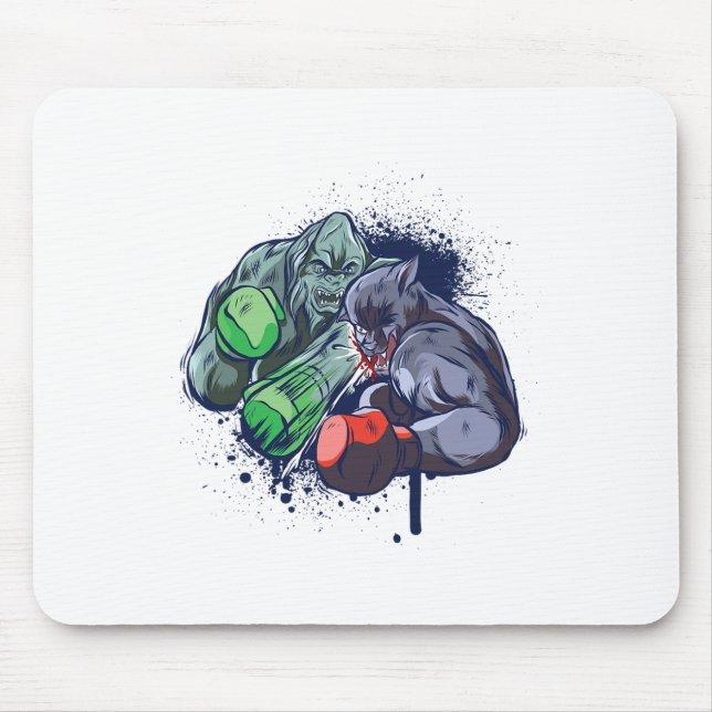 Epic Monster Boxing Battle  Mouse Pad (Front)