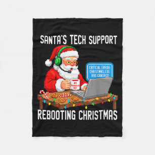 Epic Rebooting Support Tech Santa's Fleece Blanket