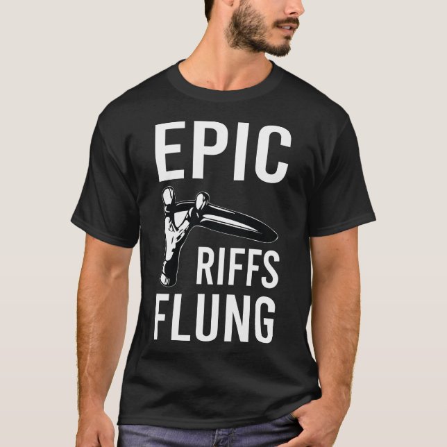 Epic Riffs Flung - Punk Rock with Retro Ca T-Shirt (Front)