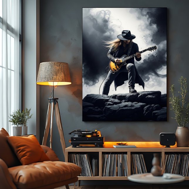 Epic Rock Guitarist Smoke Effect Poster (Creator Uploaded)
