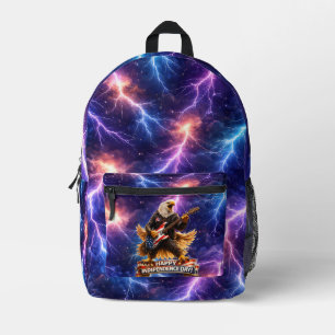 Epic rock 'n' roll Eagle lightning Galaxy Printed Backpack