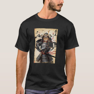 Epic Samurai Cat Warrior Ink Art T-Shirt