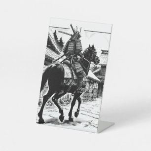 Epic Samurai Rider Manga Art Print Pedestal Sign