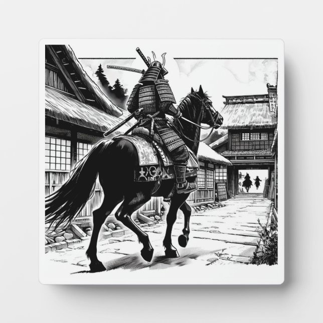 Epic Samurai Rider Manga Art Print Plaque (Front)