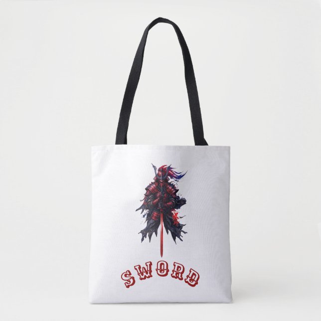 ​Epic Samurai Warrior Artistic Graphic  Tote Bag (Front)