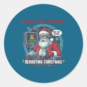 Epic Santa s Support Rebooting Tech Classic Round Sticker