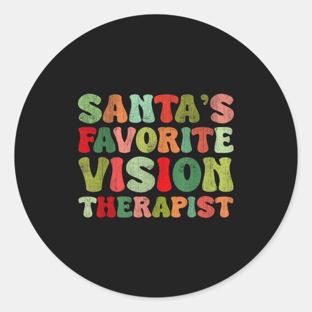 Epic Santa Therapist Favorite Vision Classic Round Sticker (Front)