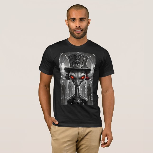 Epic Sci-Fi Steampunk Alien T-Shirt (Front Full)