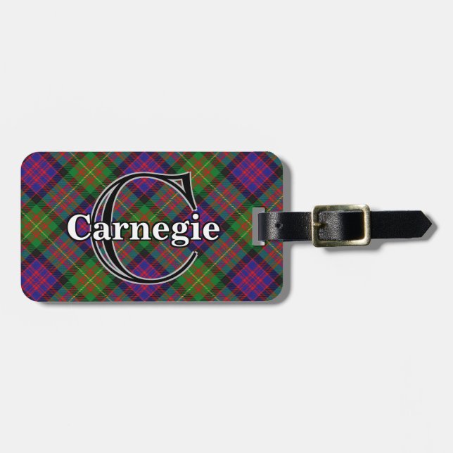 Epic Scotland Clan Carnegie Tartan Luggage Tag (Front Horizontal)