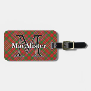Epic Scotland Clan MacAlister Tartan Luggage Tag