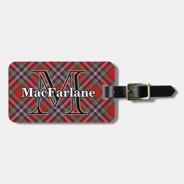 Epic Scotland Clan MacFarlane Tartan Luggage Tag (Front Horizontal)