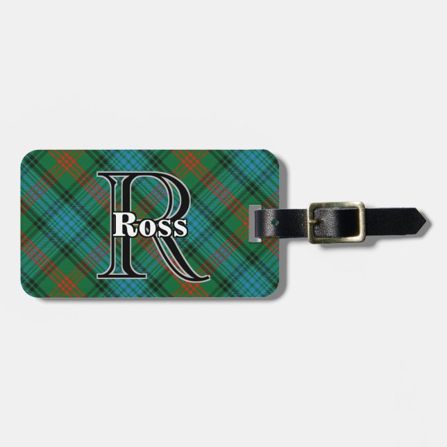 Epic Scotland Clan Ross Tartan Customise Luggage Tag (Front Horizontal)