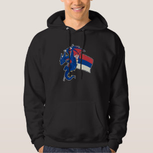 Epic Serbian Dragon  Proud Serbia Flag Hoodie