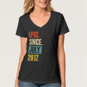 Epic Since July 2017  5 Year Old 5th Birthday Gift T-Shirt