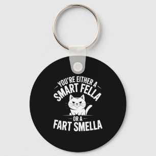 Epic Smella Cat Smart Fart Humor Spoonerism Fella Key Ring