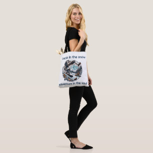 Epic Snowy Mountain Adventures with Wildlife Tote Bag