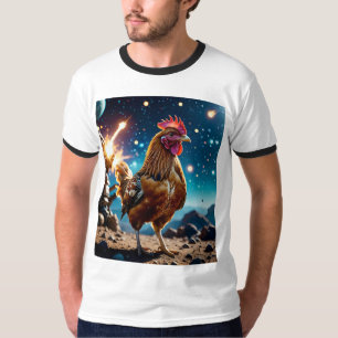 Epic Space Chicken Battle Galaxy Tshirt