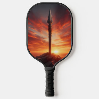 Epic Spear in a Mystic Sunset Landscape Pickleball Paddle