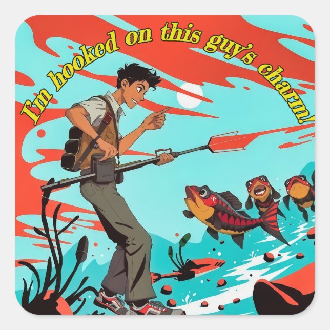 Epic Spearfishing Adventure Square Sticker (Front)