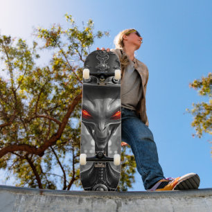 Epic Steampunk Alien Skateboard Design