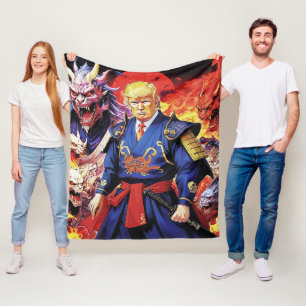 Epic Trump Samurai Anime Fleece Blanket