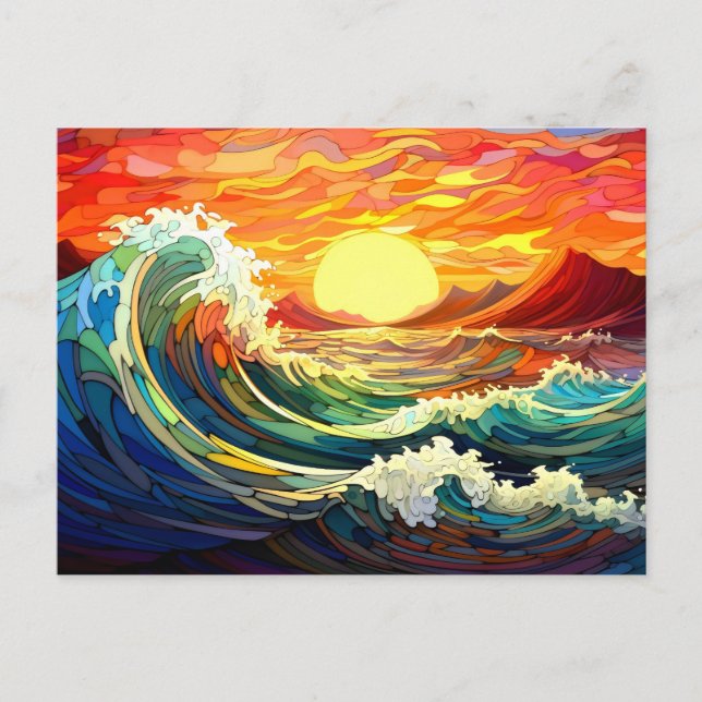 Epic Waves 7 sunset Postcard (Front)