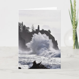 Epic Waves at Cape Disappointment Lighthouse Card