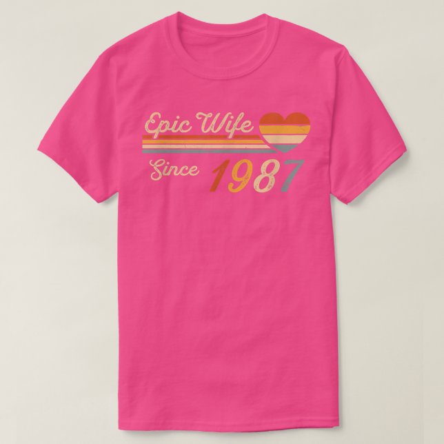 Epic Wife Since 1987  35th Wedding Anniversary 35  T-Shirt (Design Front)