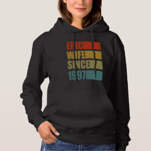 Epic Wife Since 1997 Vintage 24th Wedding Annivers Hoodie