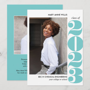 EPIC YEAR   AQUA BLUE COLLEGE PHOTO GRADUATION CARD