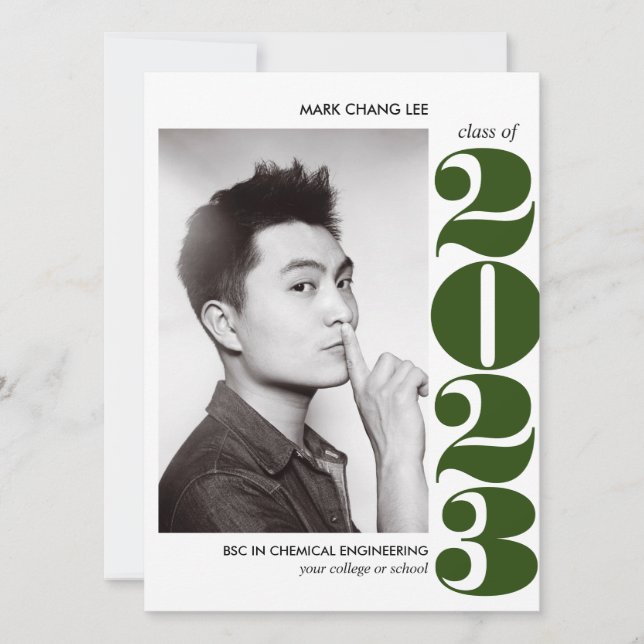 EPIC YEAR | GREEN BOLD COLLEGE PHOTO GRADUATION  CARD (Front)