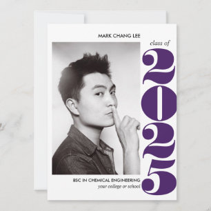 EPIC YEAR PURPLE BOLD COLLEGE PHOTO GRADUATION CARD
