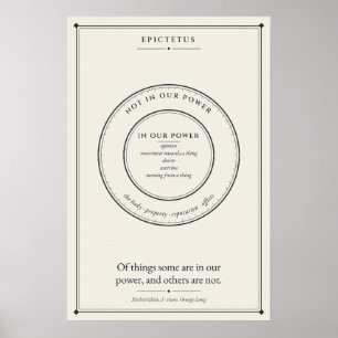 Epictetus Dichotomy of Control Stoic Circles Poster